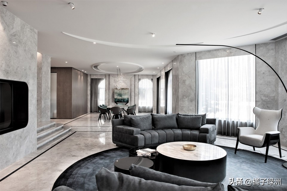 石材背景墙实物更有质感,客厅装修首选的石材背景墙