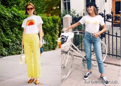 超模刘雯最爱的风格短袖,春天里的万能单品不能少