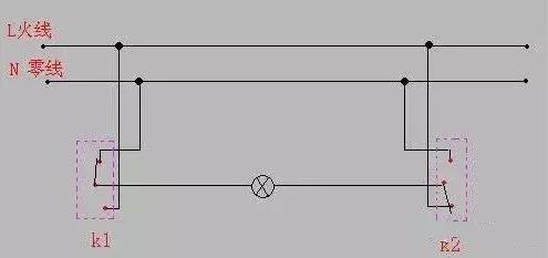 两个开关控制一盏灯有几种接法,两个单控开关控制一个灯怎么接线