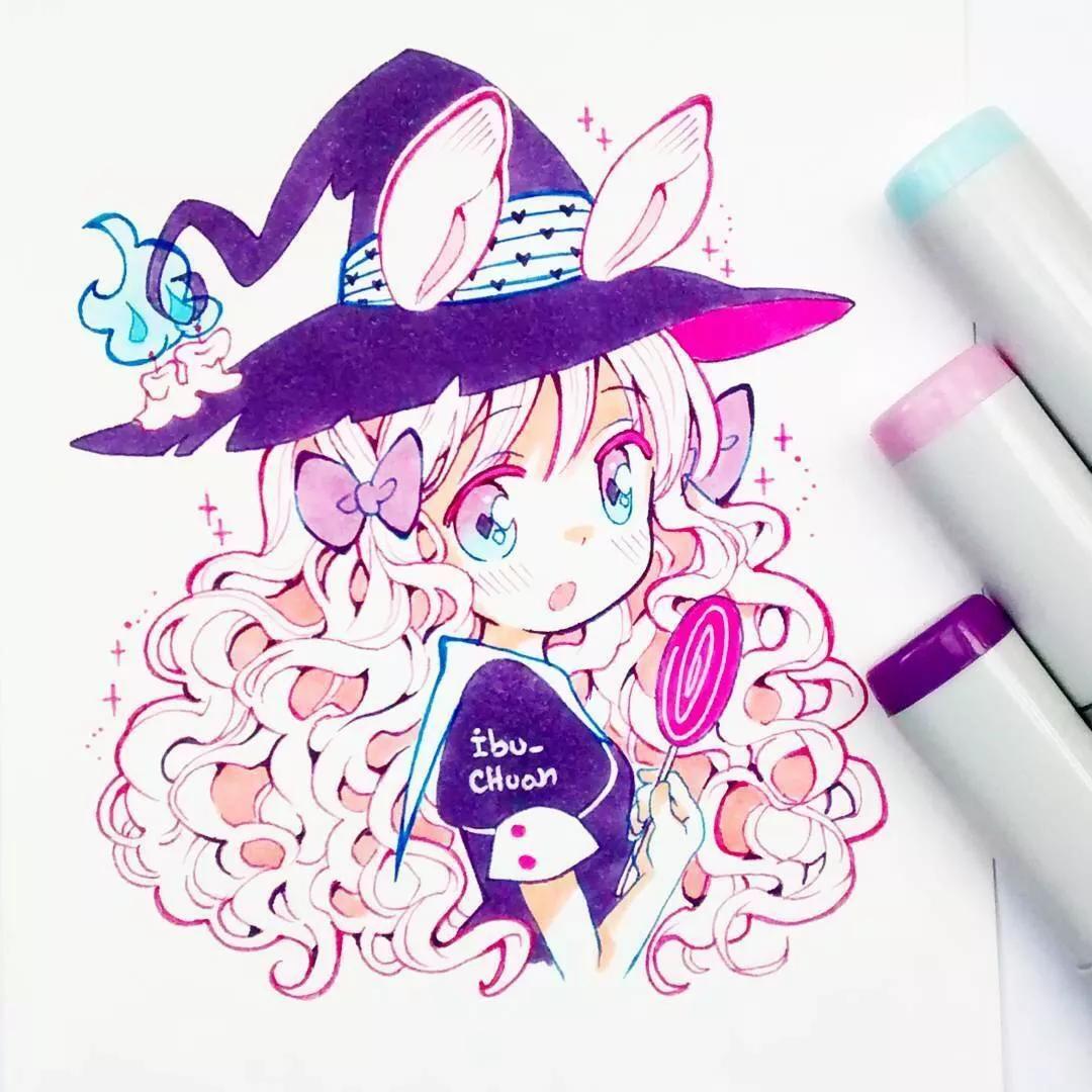 画画动漫人物马克笔手绘教程古风,画动漫马克笔全套