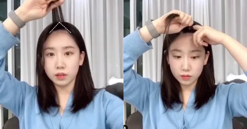 整理刘海,刚软化的刘海太服帖了怎么办