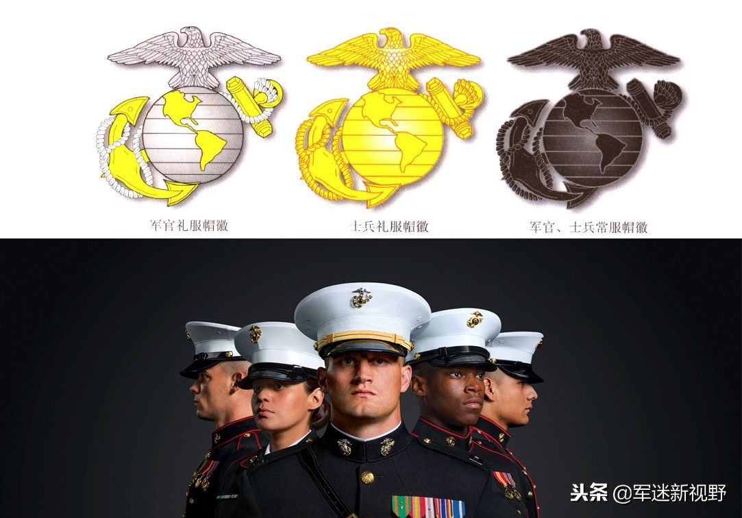 军服帽徽,军服领章帽徽佩戴