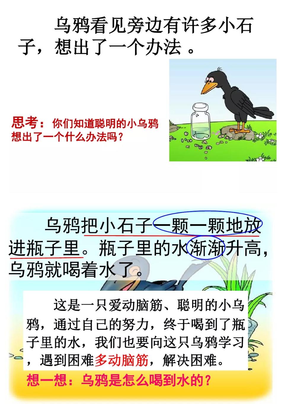 一年级语文上册乌鸦喝水,一年级上册第13课乌鸦喝水
