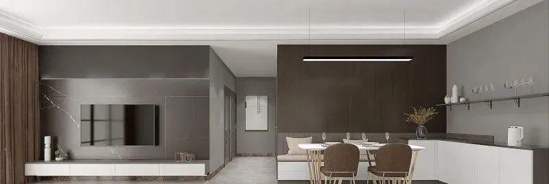 好看的客餐厅效果图,60平方客餐厅一体装修效果图大全