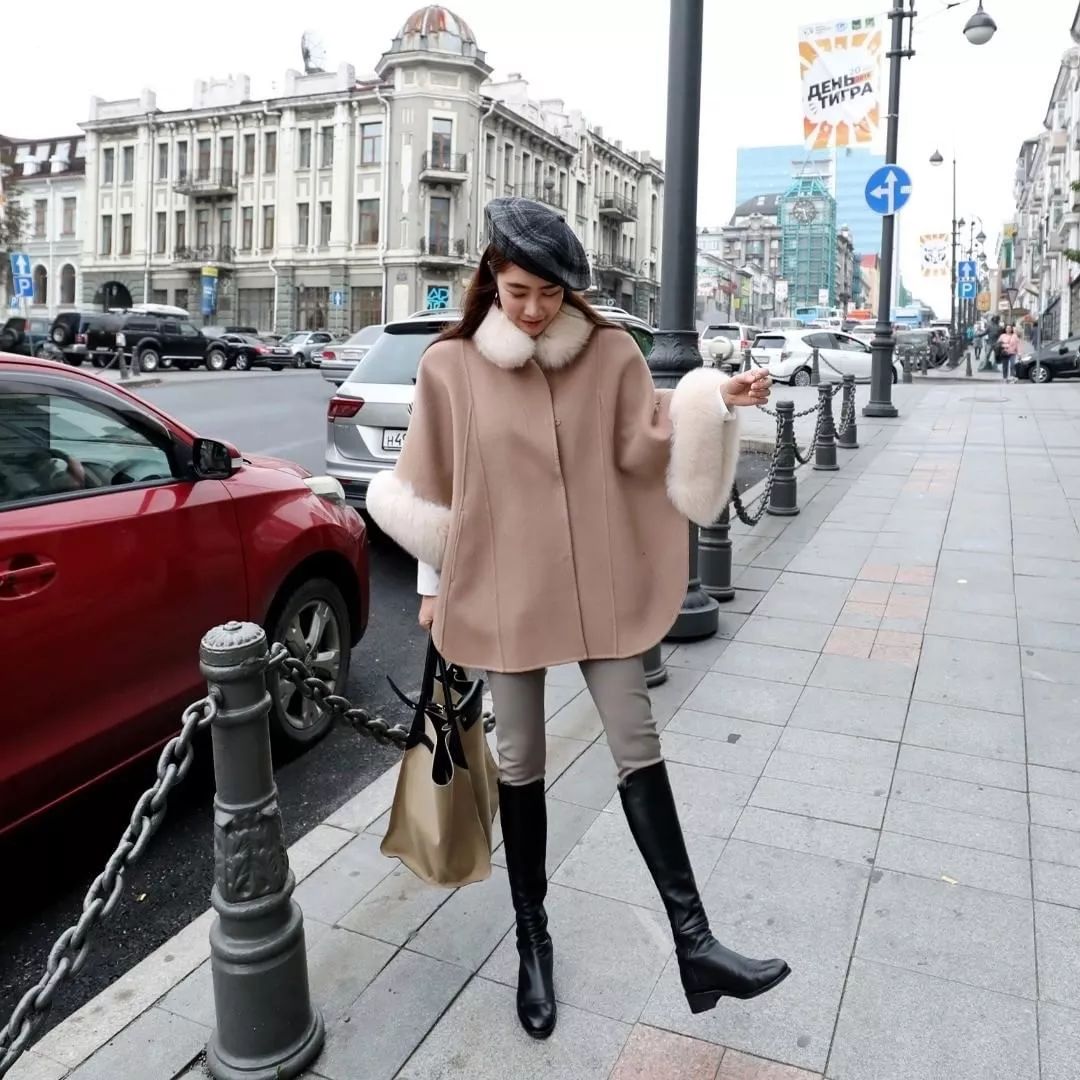 中长款毛衣外套显高显瘦穿搭,大衣连帽毛衣穿搭攻略