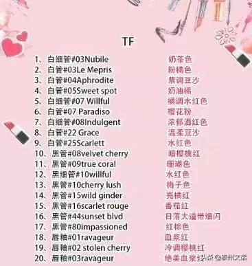 夏季大牌热门色号大全图片,各种大牌热门色号试色