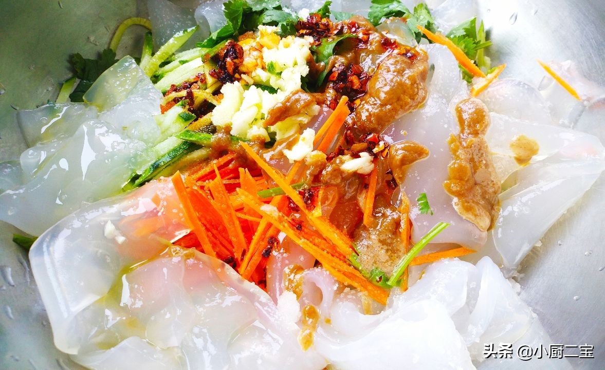 东北大拉皮凉拌做法减脂,东北大拉皮在家拌