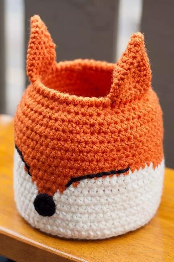 收纳盒子用布条线钩怎么钩视频,用三种毛线钩的收纳物