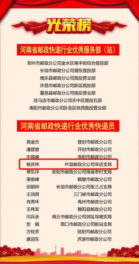 平顶山唯一！每天奔波80公里的“山村信使”荣膺“河南省邮政快递行业优秀快递员”