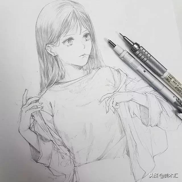 线条感十足的动漫人物,线条感很强的人物素描