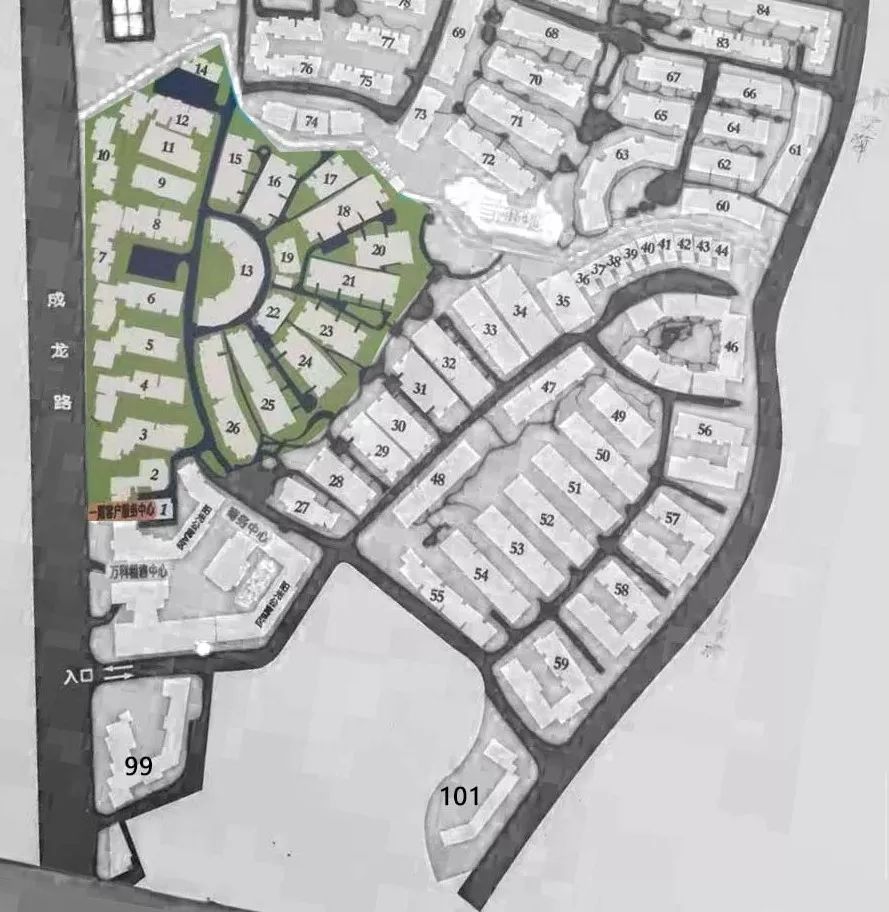 成师附小万科分校楼盘,万科城市花园1期楼栋分布图