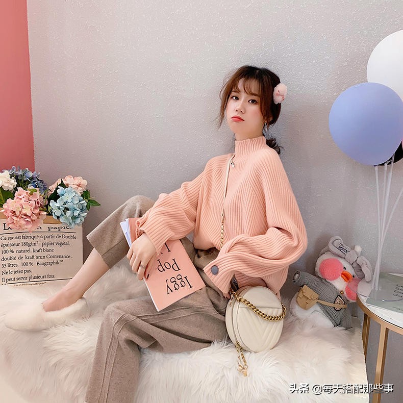 甜美针织衫套头,甜美针织衫单体