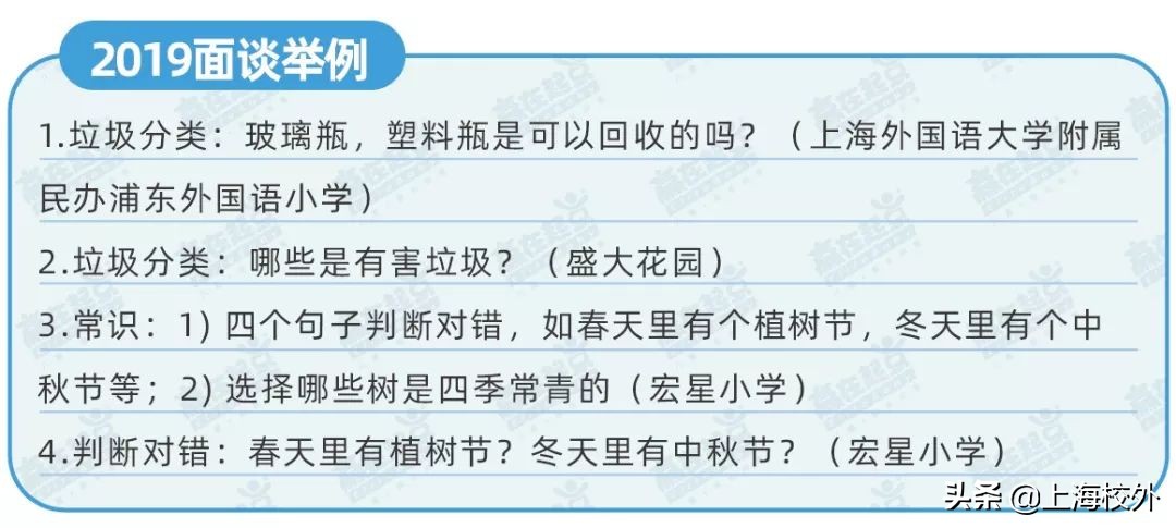2020上海幼升小55所学校统筹去向,幼升小政策面试知识汇总