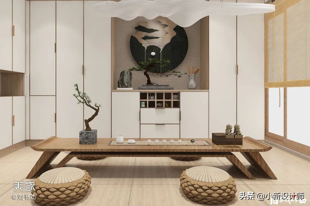 12平榻榻米房间设计带飘窗,小阳台做榻榻米书房装修设计