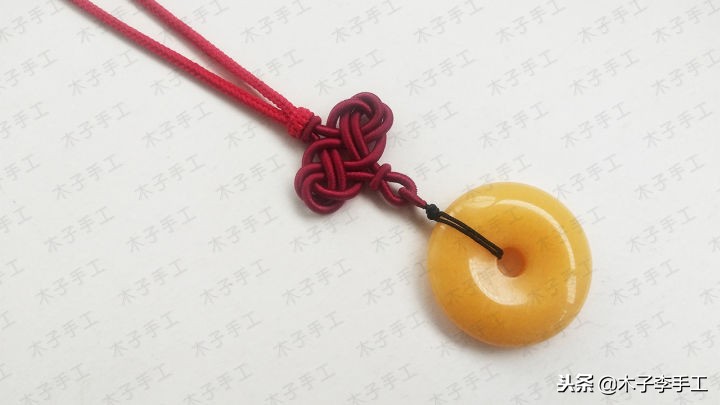 最新编绳带结花项链教程,项链绳中间花结教程
