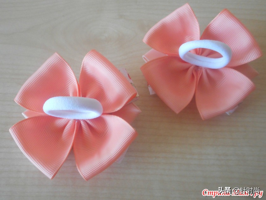 丝带儿童头花蝴蝶结手工制作过程,丝带蝴蝶结头花制作教程