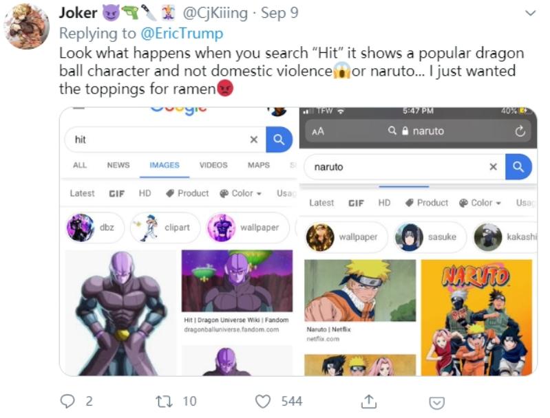 特朗普儿子因搜到《灵能百分百》图片怒喷谷歌蛊惑人心，惨遭群嘲