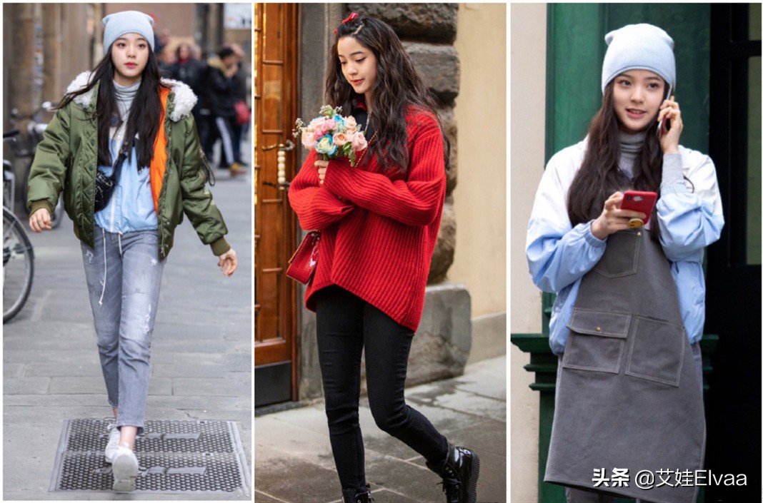 欧阳娜娜穿黑色羽绒服穿搭,欧阳娜娜同款连帽卫衣外套