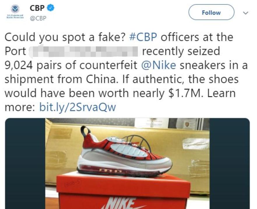 头条美国查出福建莆田假鞋,莆田鞋被美国海关查