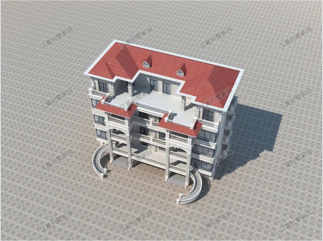 福建莆田张先生家的4层欧式现代别墅，两侧的楼梯亮了！