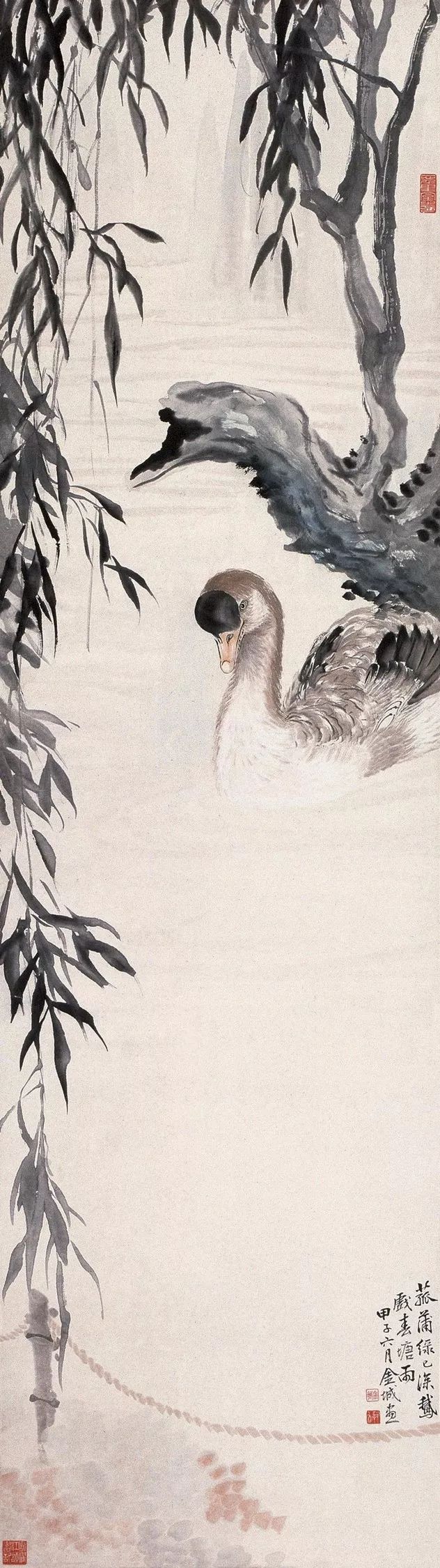 他45岁之前以临摹为主，46岁后创作即达高峰