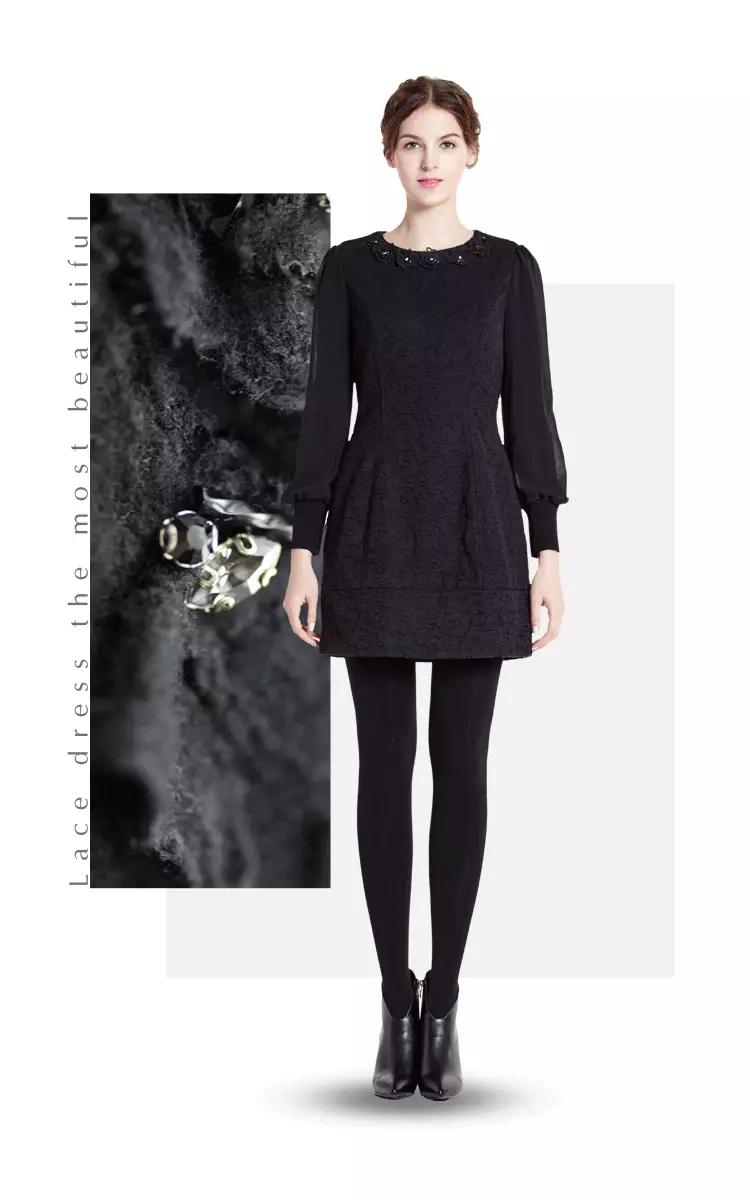 高端冬季蕾丝连衣裙中长款穿搭,适合冬天穿的蕾丝连衣裙