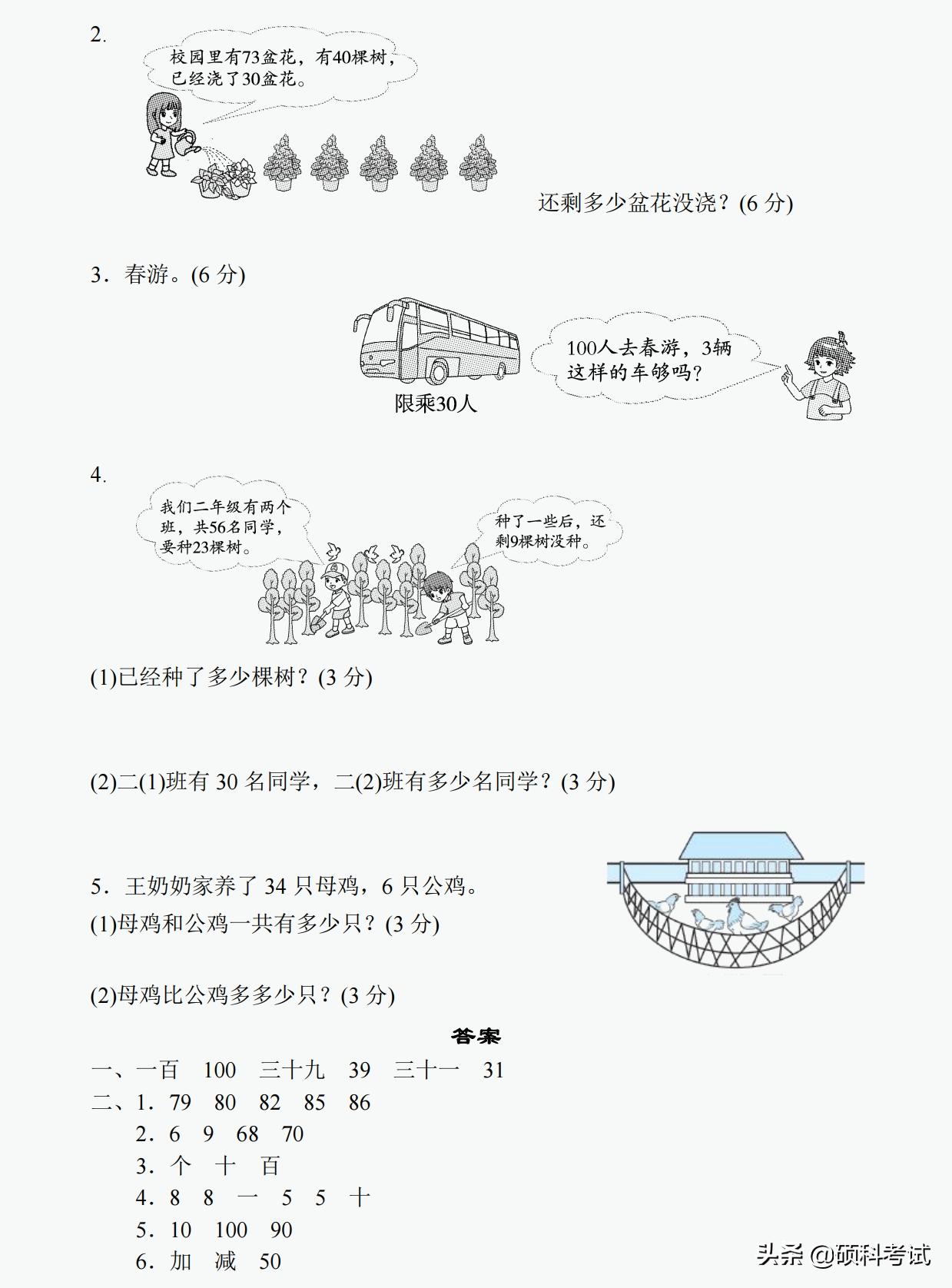 一年级下册数学必考题型10套,小学一年级数学专项归类复习卷三
