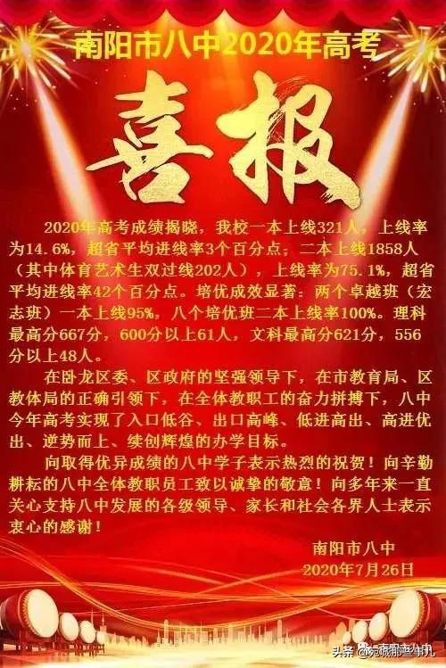 南阳高考排名前十名,南阳高中高考成绩排名一览表