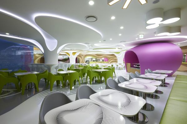 首尔韩国餐厅设计风格,韩国乐天百货美食城立面图