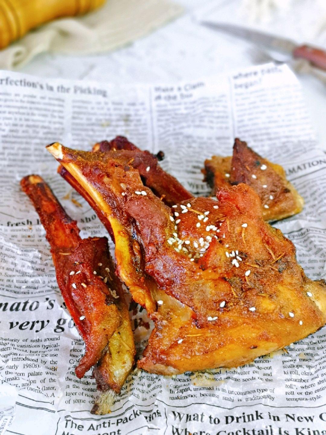 家用烤箱版奥尔良风味烤羊排,奥尔良腌料腌制羊排空气炸锅烤