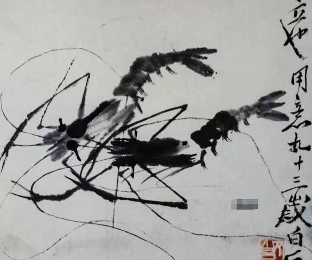齐白石87岁画的虾背后的故事,齐白石画的虾真的图片及简介