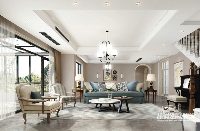 无锡别墅装修｜万科信成道268平现代美式装修风格赏析
