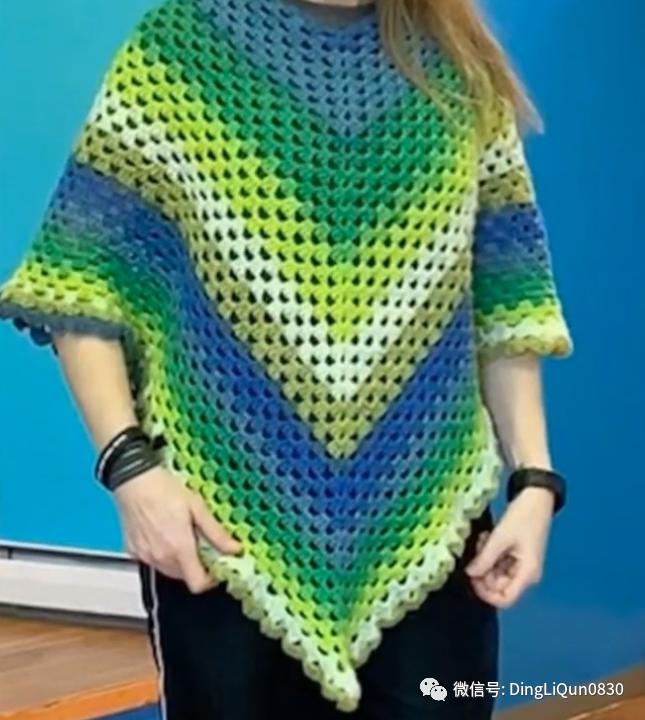 斗篷披肩钩花图样,针织披肩花样图片大全