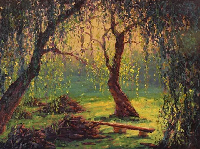 光感特别强的油画风景作品,厚重浓艳的油画风景很浪漫很美