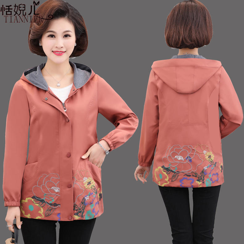 高档中老年女式秋装外套,妈妈装春装外套中老年女休闲外套