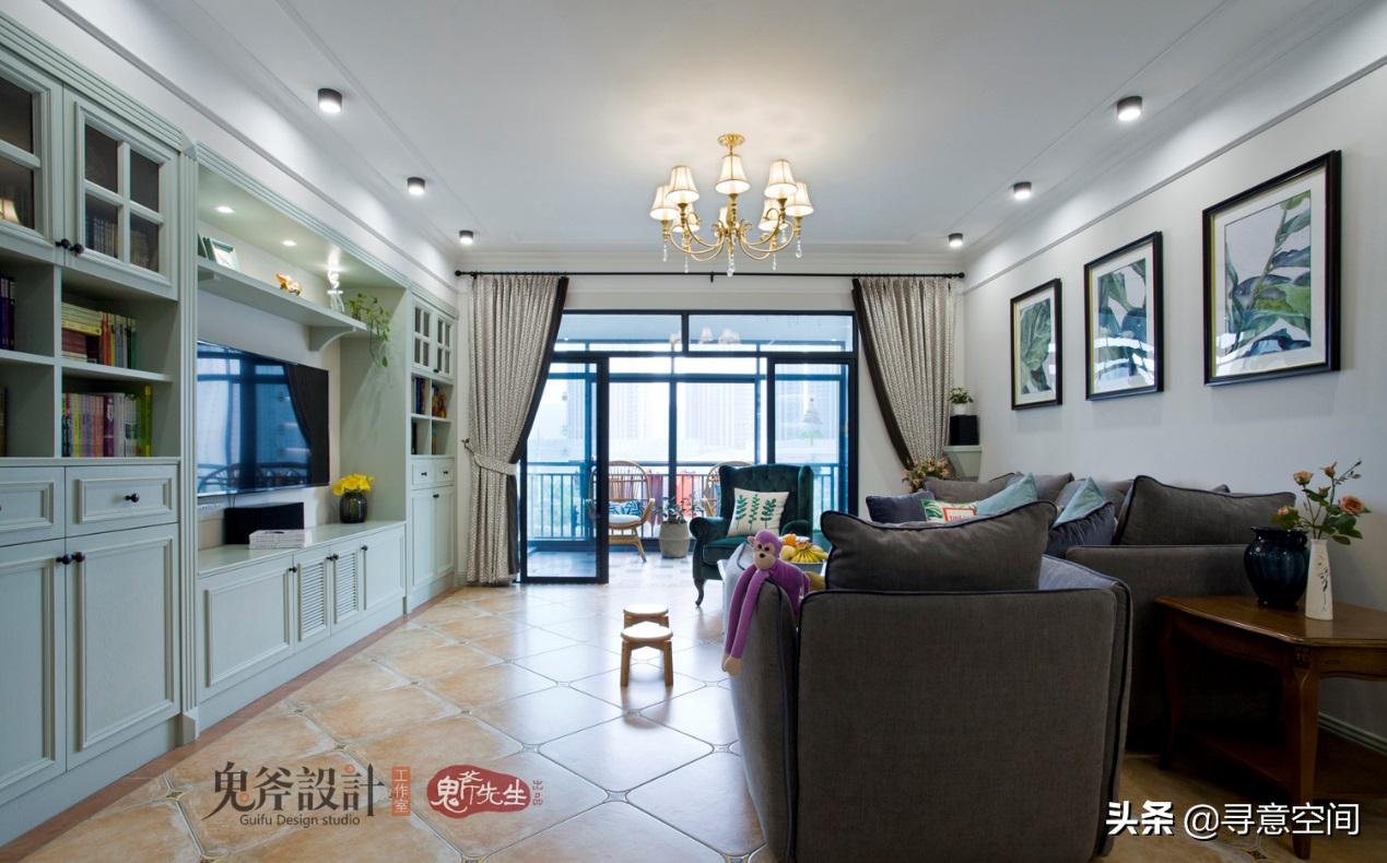 长沙振业城装修效果图150m²简约美式|薄荷绿这样搭配意想不到