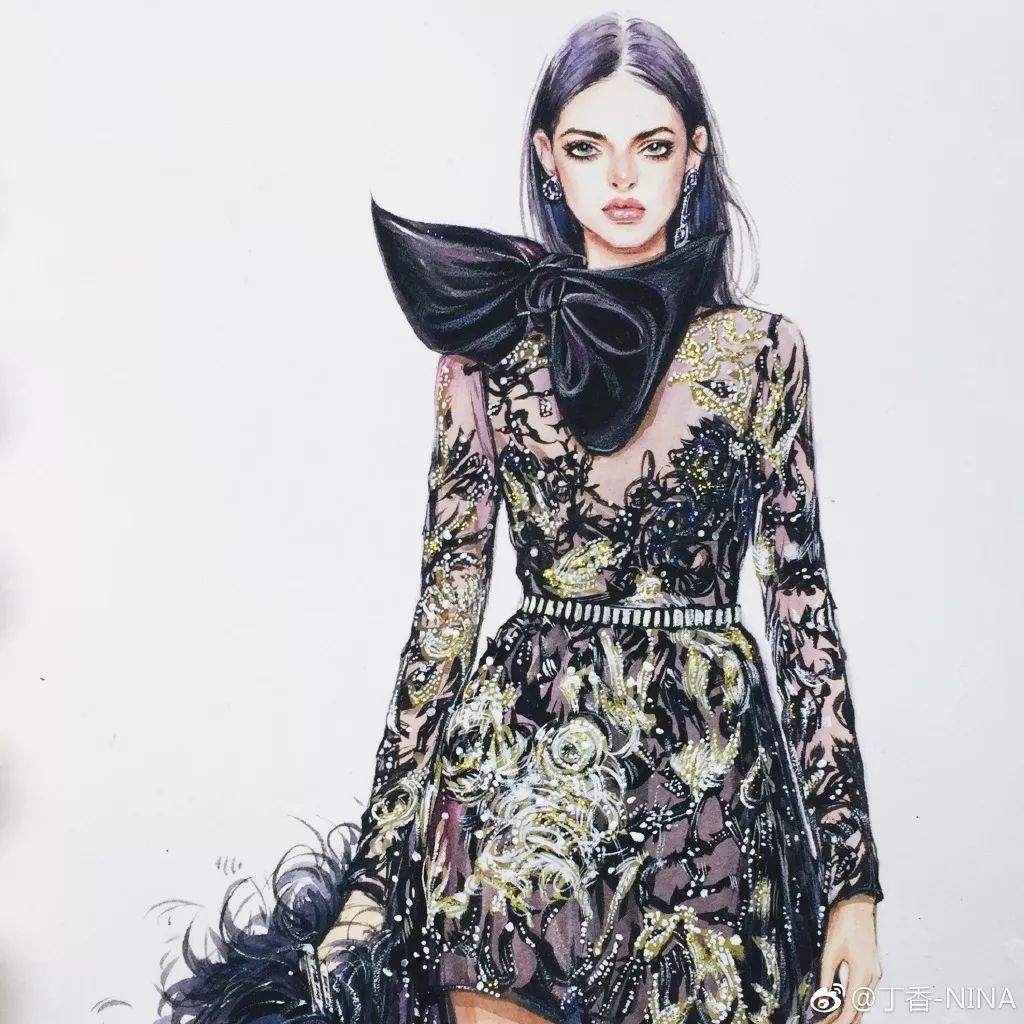 礼服怎么画好看仙气用彩铅,马克笔和彩铅裙子上色教程