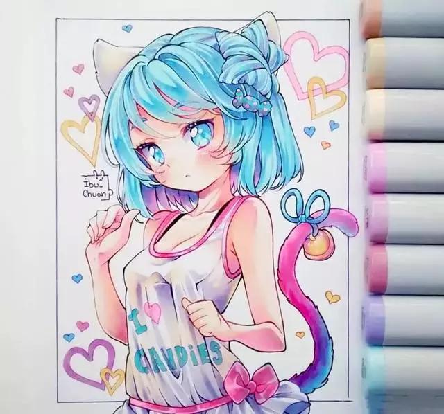 马克笔动漫上色教程q版,动漫手绘马克笔上色教程