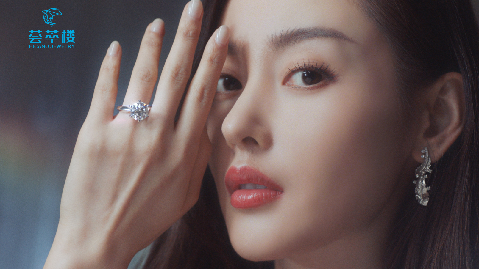 张天爱珠宝活动礼服,张天爱荟萃楼珠宝深蓝色长裙