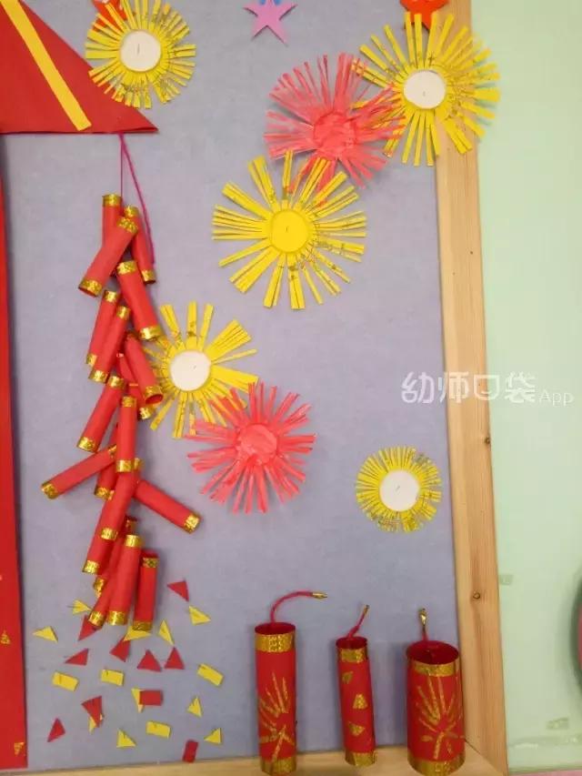 新年创意美术作品春节快乐,创意美术4-6岁新年鞭炮