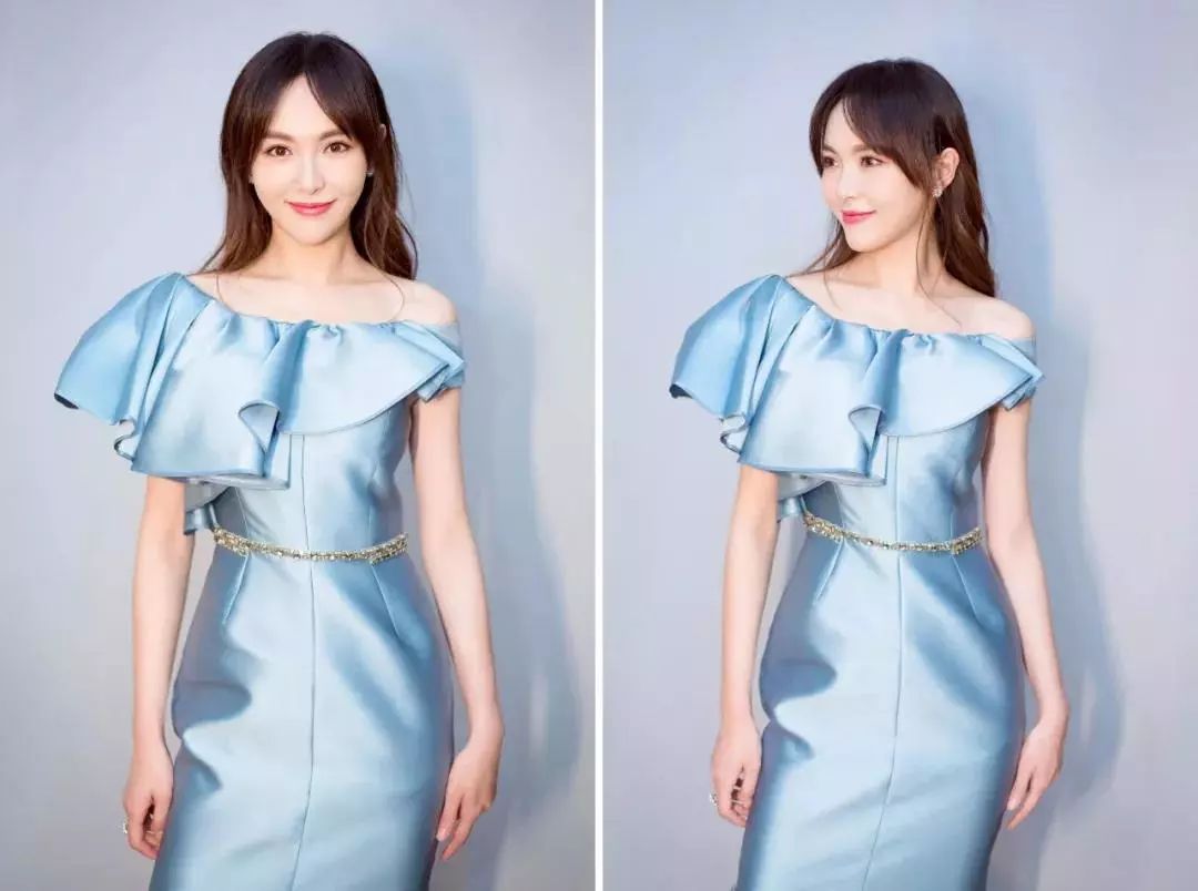 爱情睡醒了唐嫣荷叶边裙子,唐嫣同款荷叶边条纹连衣裙