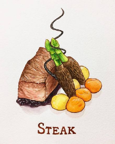 水彩森系小清新插画甜品,手绘治愈系甜品插画