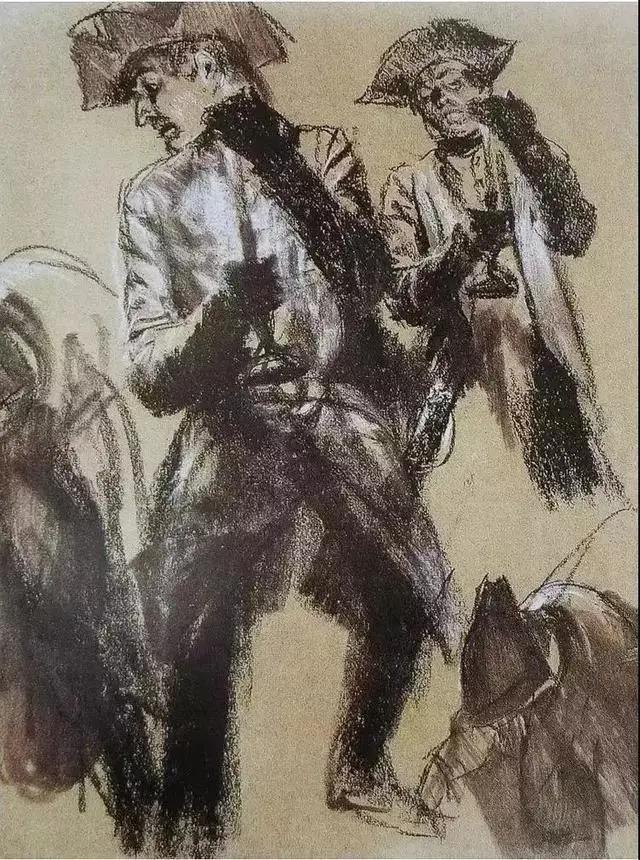 门采尔风景速写高清大图,速写临摹大师作品