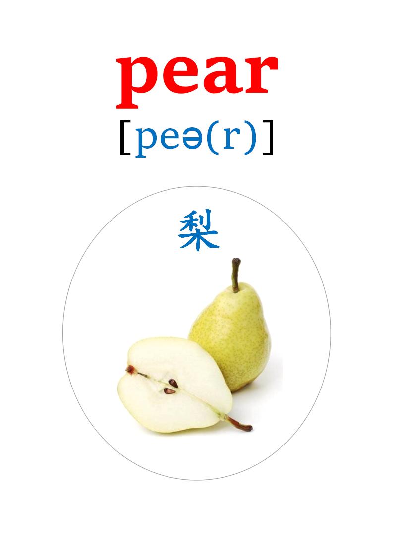 英语卡片20多种水果的英语单词,英语卡片水果种类