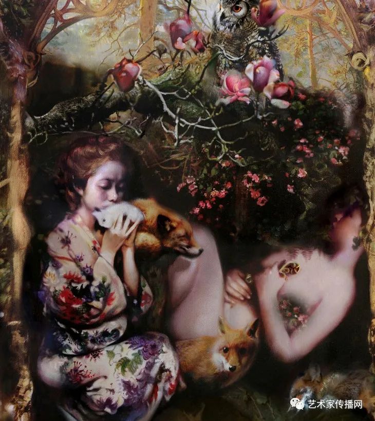 梦幻油画少女唯美图片,梦幻少女绘画图片