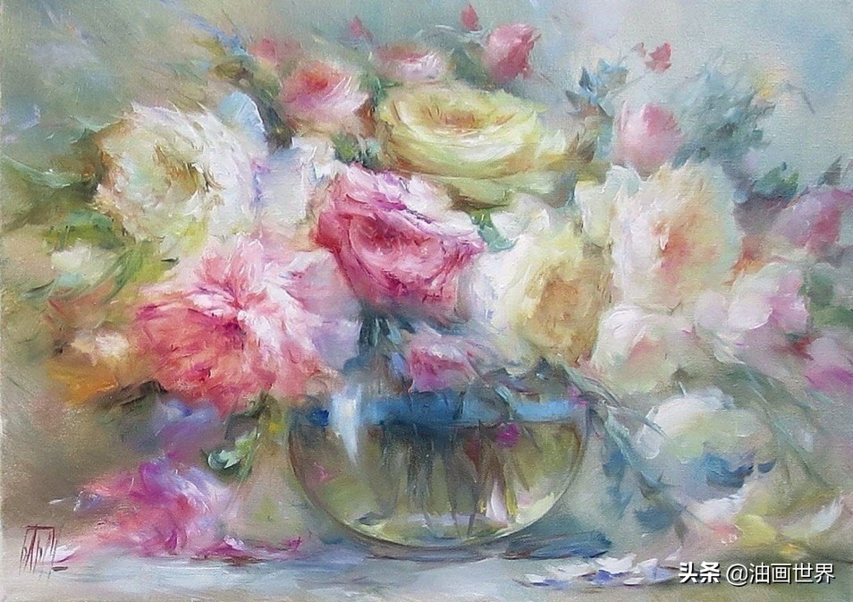 这画家绝对拥有绘画的魔力，把花束画得如此之美