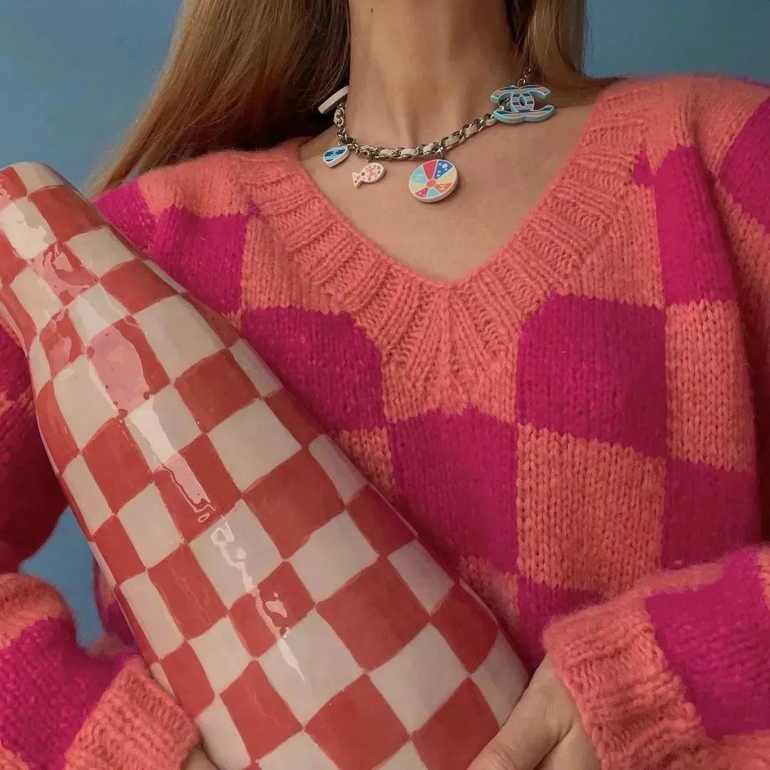 气质针织秋冬穿搭一整套,明星同款针织衫日常穿搭