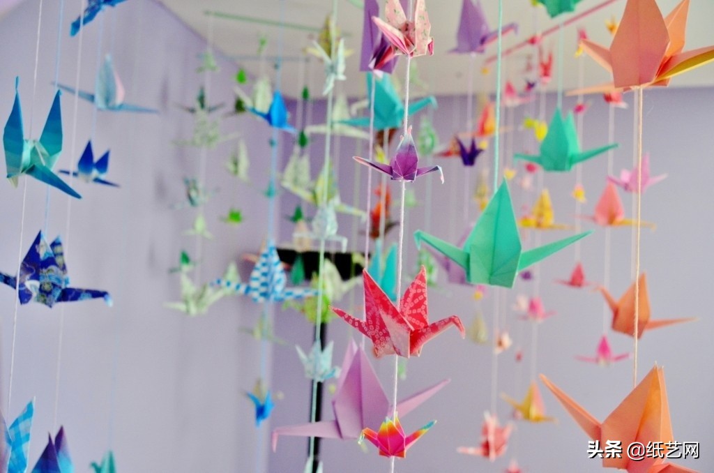 diy手工千纸鹤,diy千纸鹤挂件详细教程