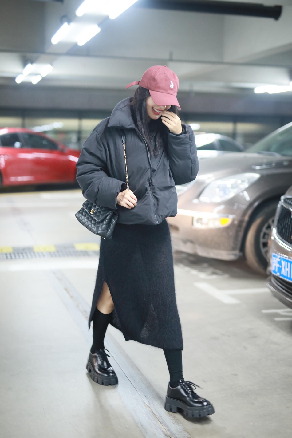 李菲儿的冬季穿搭,李菲儿包臀裙搭配