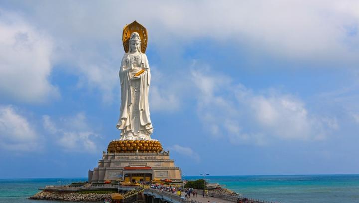 花巨资打造南海观音,南海108米海上观音建造过程
